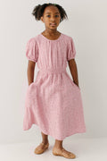 Mädchenkleid aus Musselin mit Blumenmuster
