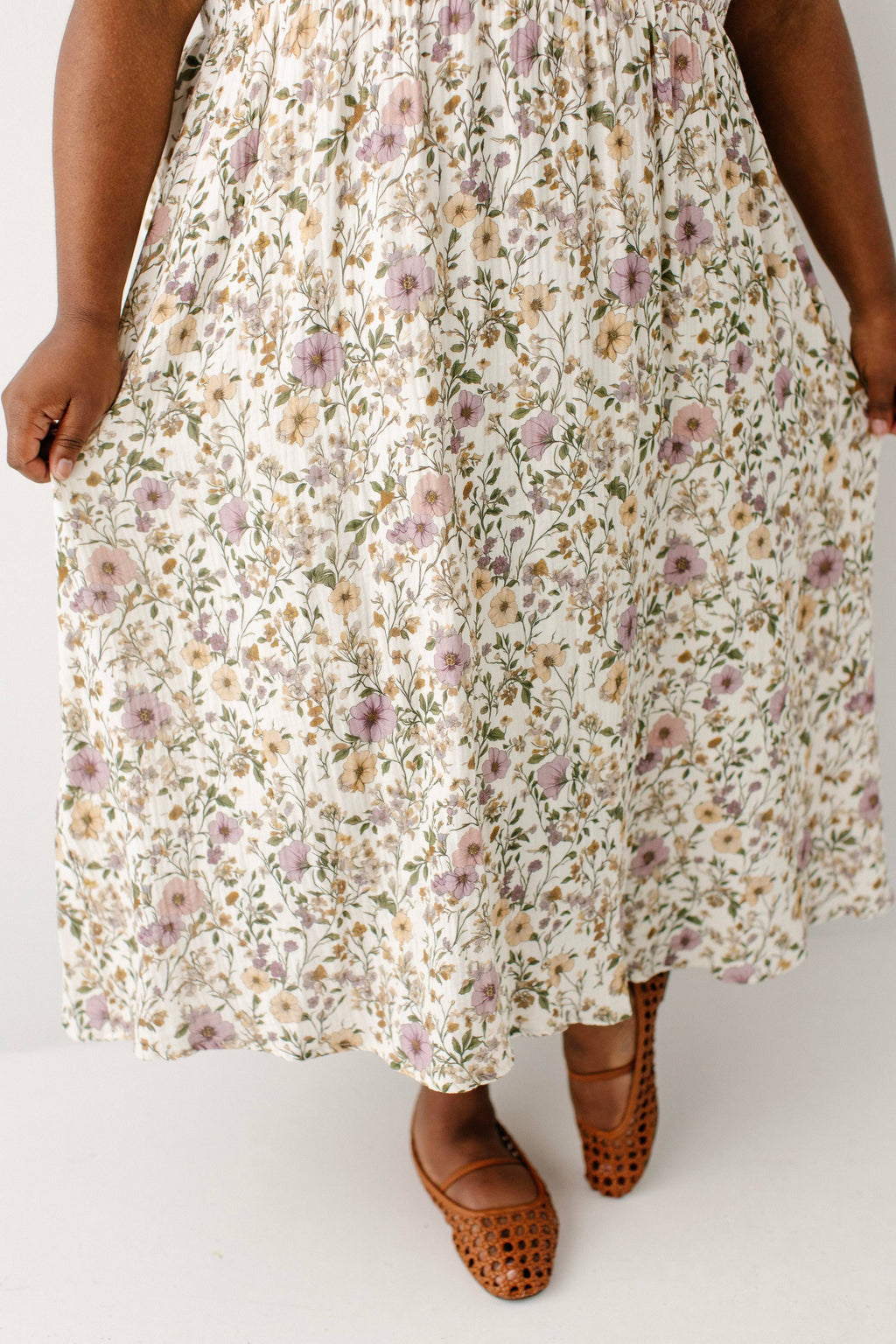Kleid aus Baumwollgaze mit Volantärmeln