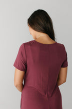 Stillfreundliches Maxikleid, Bordeaux