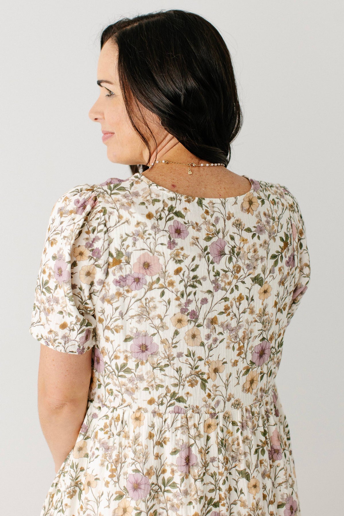 Kleid aus Baumwollgaze mit Volantärmeln