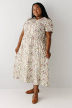 Kleid aus Baumwollgaze mit Volantärmeln