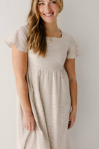 Midikleid mit eckigem Ausschnitt, gestreift