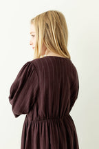 Mädchen Hemdkleid aus Leinenmischung, gestreift