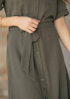 Kurzarm-Hemdkleid aus Baumwollgaze