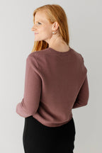 Baumwoll-Strickjacke mit Muschelsaum