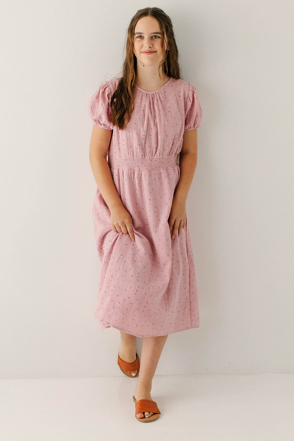 Alicia Mädchenkleid aus Musselin mit Blumenmuster