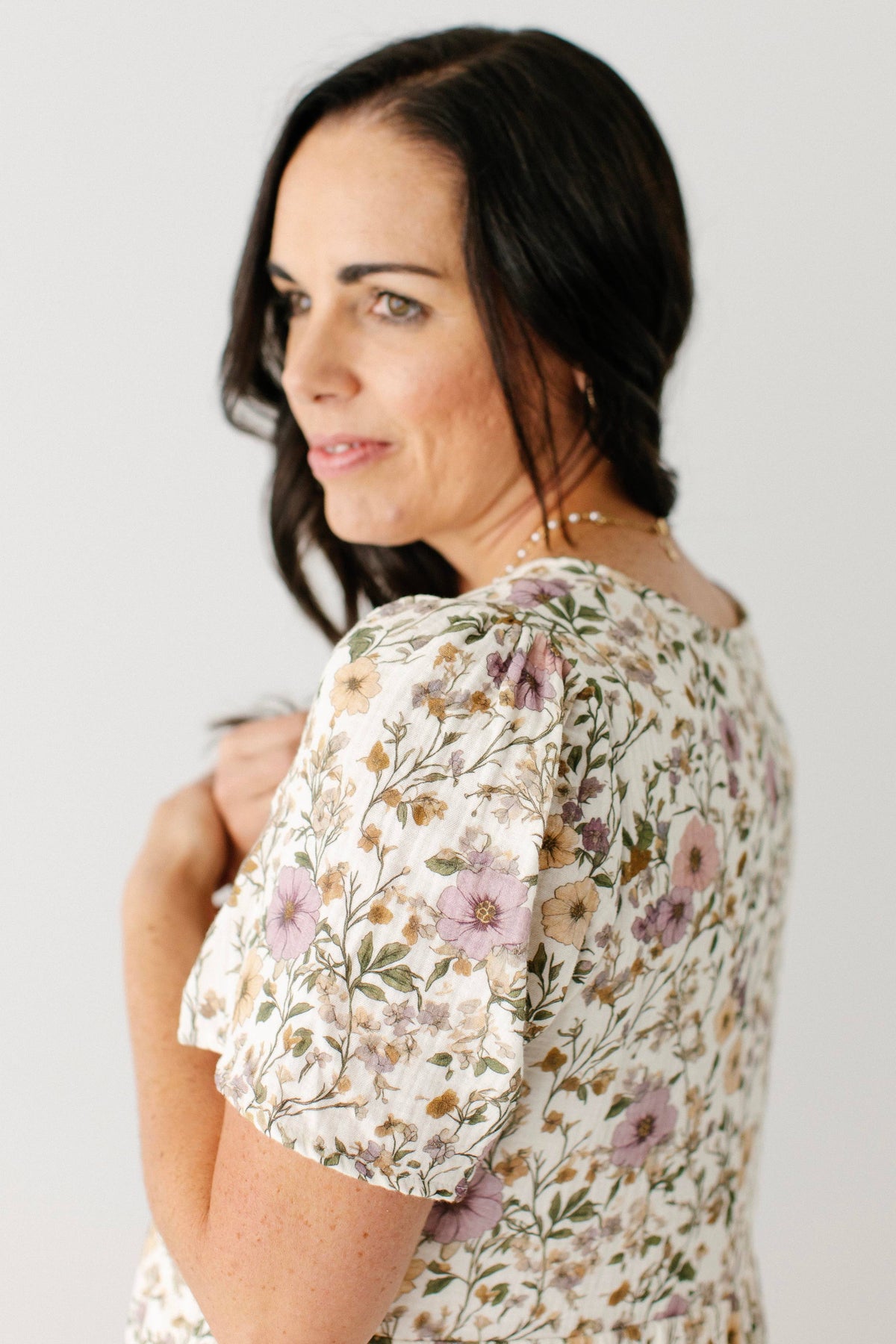 Kleid aus Baumwollgaze mit Volantärmeln