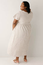 Midikleid mit eckigem Ausschnitt, gestreift