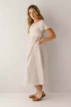 Midikleid mit eckigem Ausschnitt, gestreift