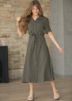 Kurzarm-Hemdkleid aus Baumwollgaze