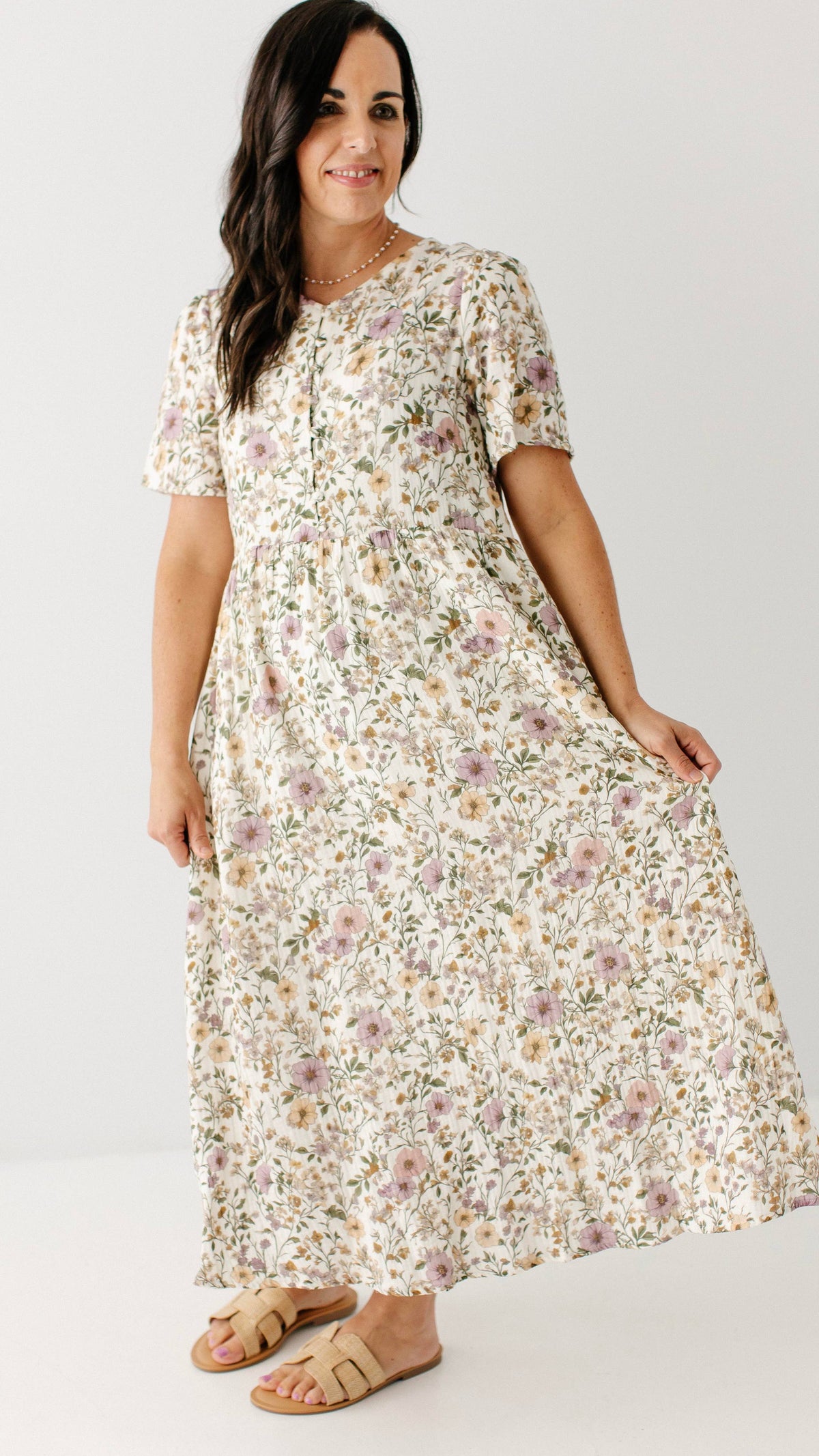 Kleid aus Baumwollgaze mit Volantärmeln