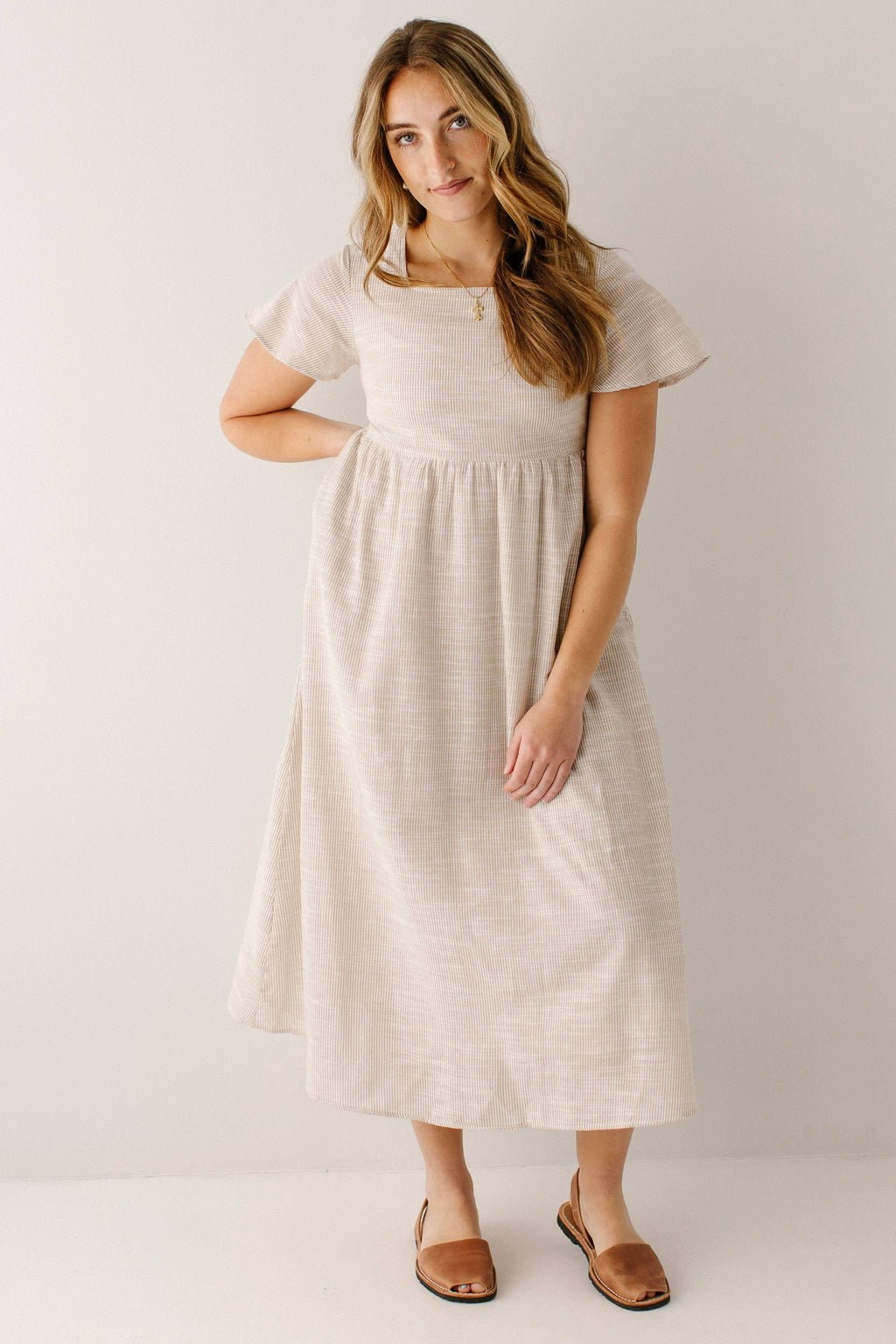 Savannah Midikleid, gestreift