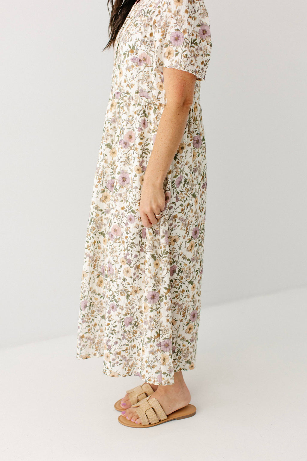 Kleid aus Baumwollgaze mit Volantärmeln