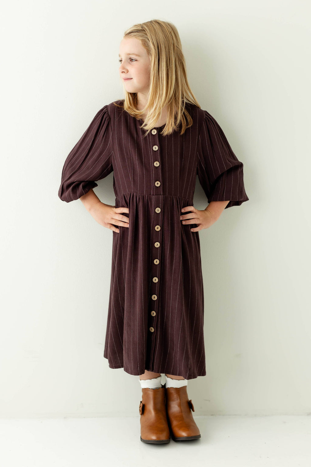Addy Mädchen Hemdkleid, gestreift