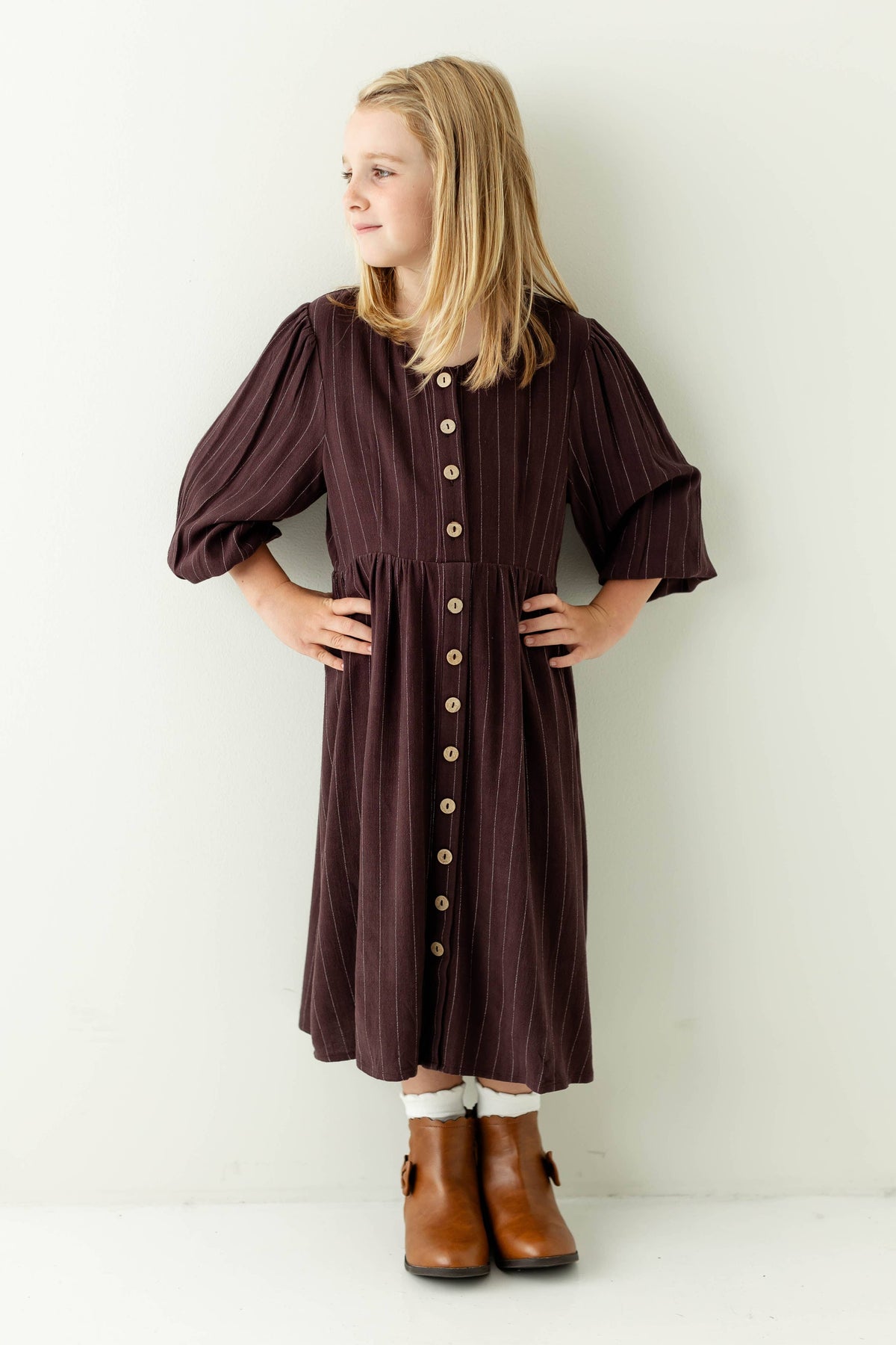 Addy Mädchen Hemdkleid, gestreift