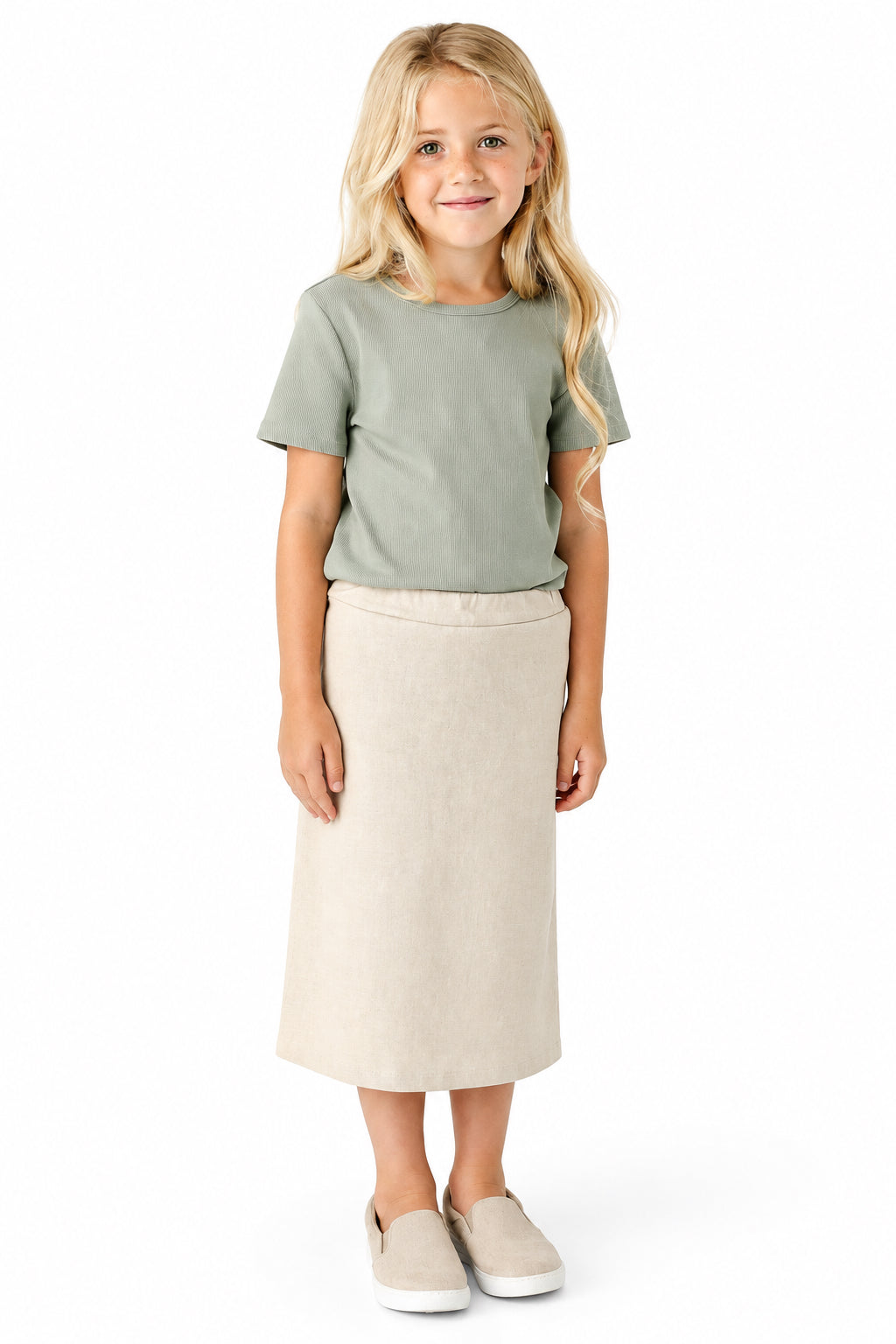 Mädchen Skort, knielang, Beige