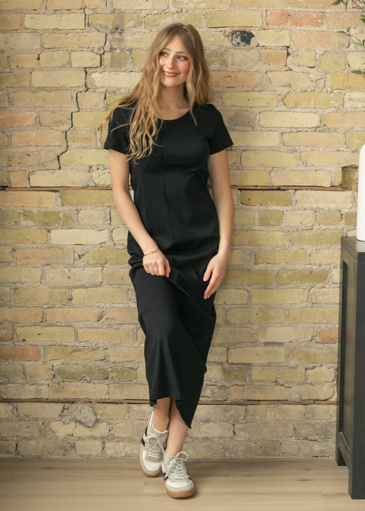 T-Shirt-Maxikleid Schwarz