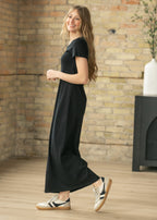 T-Shirt-Maxikleid Schwarz
